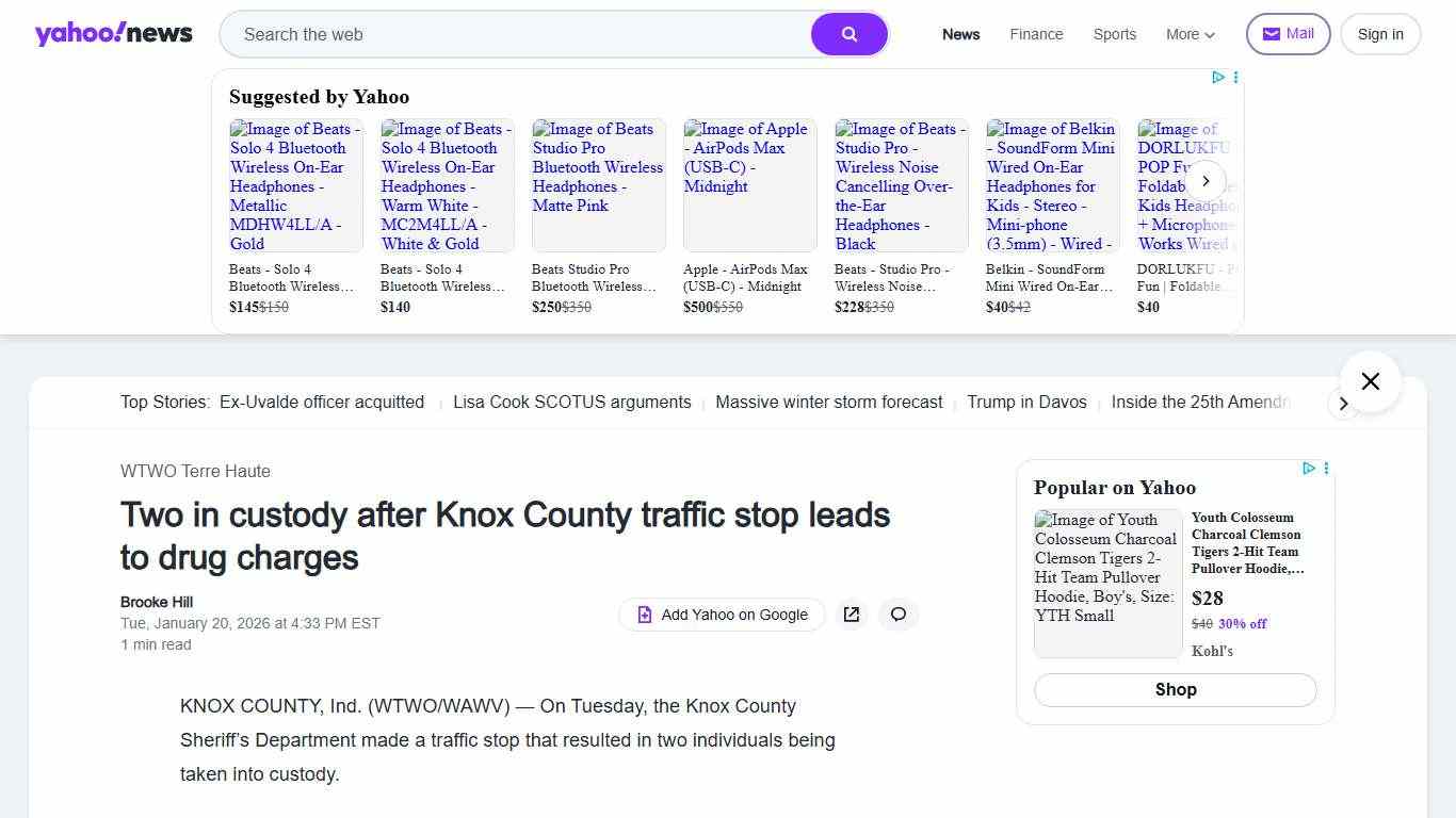 Two in custody after Knox County traffic stop leads to drug charges